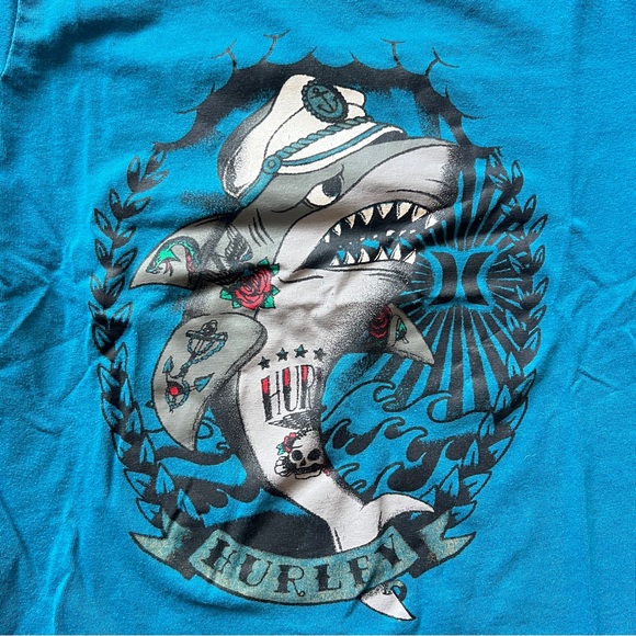 Hurley Shark Graphic Tee Blue Short Sleeve T Shirt Boys Size Small Size 4/5 yrs - Picture 2 of 5